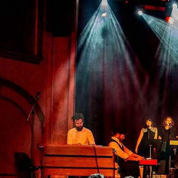 Musicians performing at the Last Waltz tribute